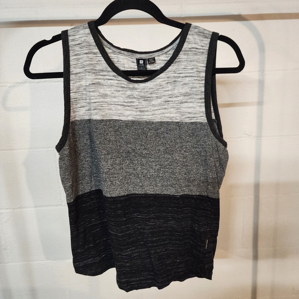CLEARANCE 💲6️⃣ Ocean Current Boys Gray‎ Striped Tank Top Size L 10/12